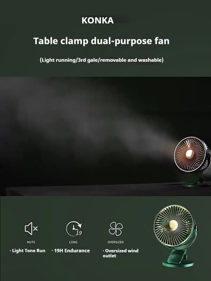 Multifunctional Clip-on Digital Display Small Fan