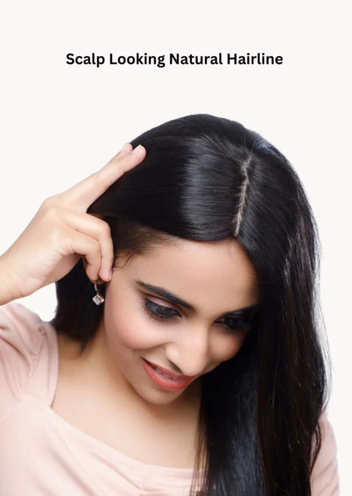 🎉✨Happy New Year! ✨🎉| Mini Scalp Topper 2x3 Silk Base Hair Topper | 100% human hair production