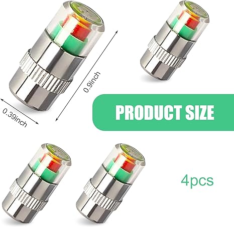 🚗4Pack Car Tire Pressure Monitor Valve Caps🔧