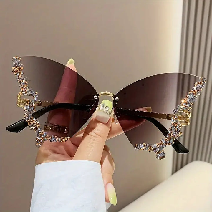 π¦β¨ Glam Fly Crystal Butterfly Wing Sunglasses ππ | Sparkle in Style with a Magical Touch! ππΆοΈ