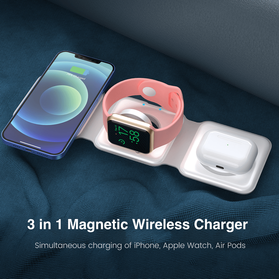 MagCharge 3-in-1 Foldable Wireless Charger