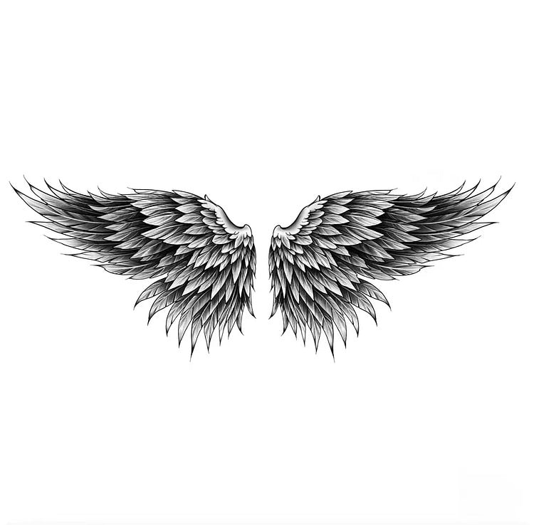 Back/Chest Wings Waterproof Temporary Tattoo Sticker Set(2 sheets,left and right wings)