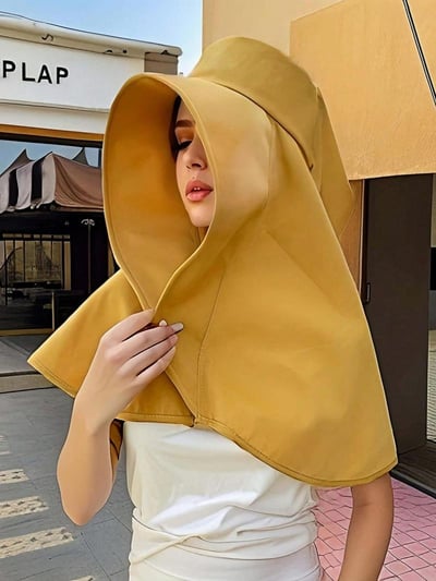 👒 Full Face Sun Protection Hat 🌞 Wide Brim with Shawl for 360° UV Coverage & Style! 🧣✨