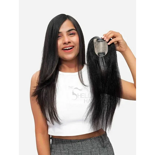 🎉✨Happy New Year! ✨🎉| Mini Scalp Topper 2x3 Silk Base Hair Topper | 100% human hair production