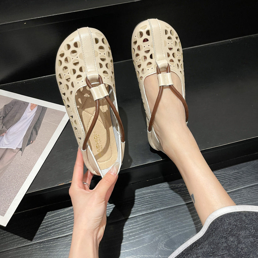 π Retro Hollow-Out Soft Leather Women's Shoes πΈβ¨ Stylish Comfort with a Vintage Touch!