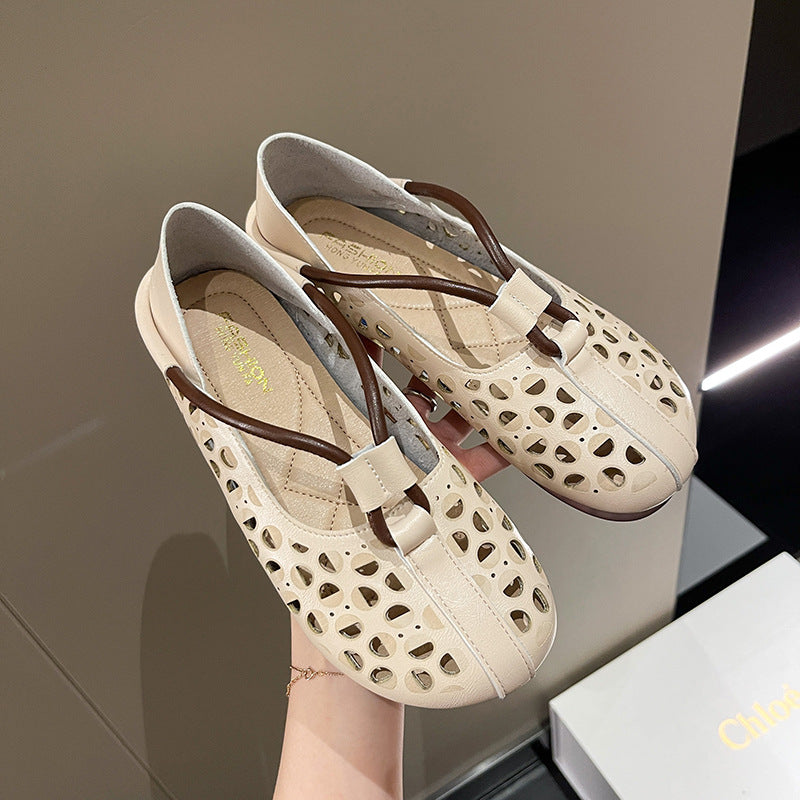 π Retro Hollow-Out Soft Leather Women's Shoes πΈβ¨ Stylish Comfort with a Vintage Touch!