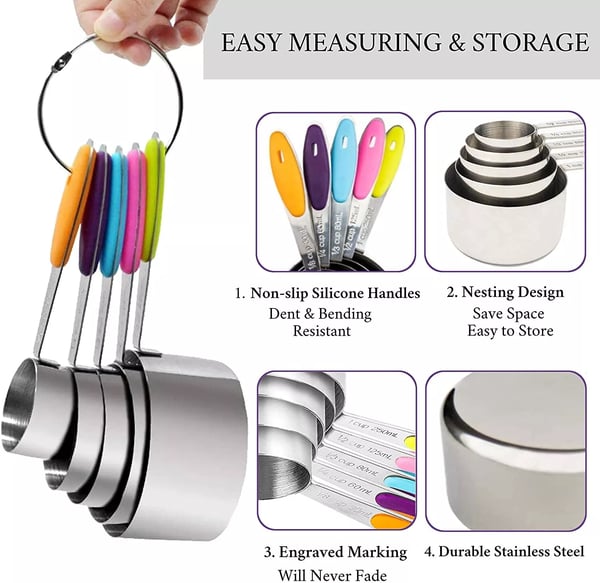 🥄 Stainless Steel Magnetic Measuring Spoons Set 🧲✨ Precise, Neat & Easy to Store!