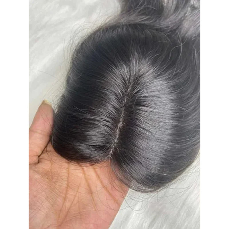 🎉✨Happy New Year! ✨🎉| Mini Scalp Topper 2x3 Silk Base Hair Topper | 100% human hair production