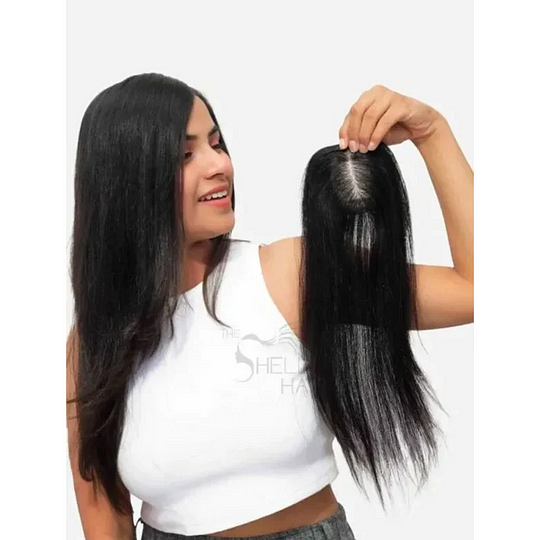 🎉✨Happy New Year! ✨🎉| Mini Scalp Topper 2x3 Silk Base Hair Topper | 100% human hair production