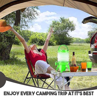 💧 Collapsible Water Container with Spigot 🚰 Foldable, Portable & Leak-Proof for Outdoor Adventures! 🏕️✨