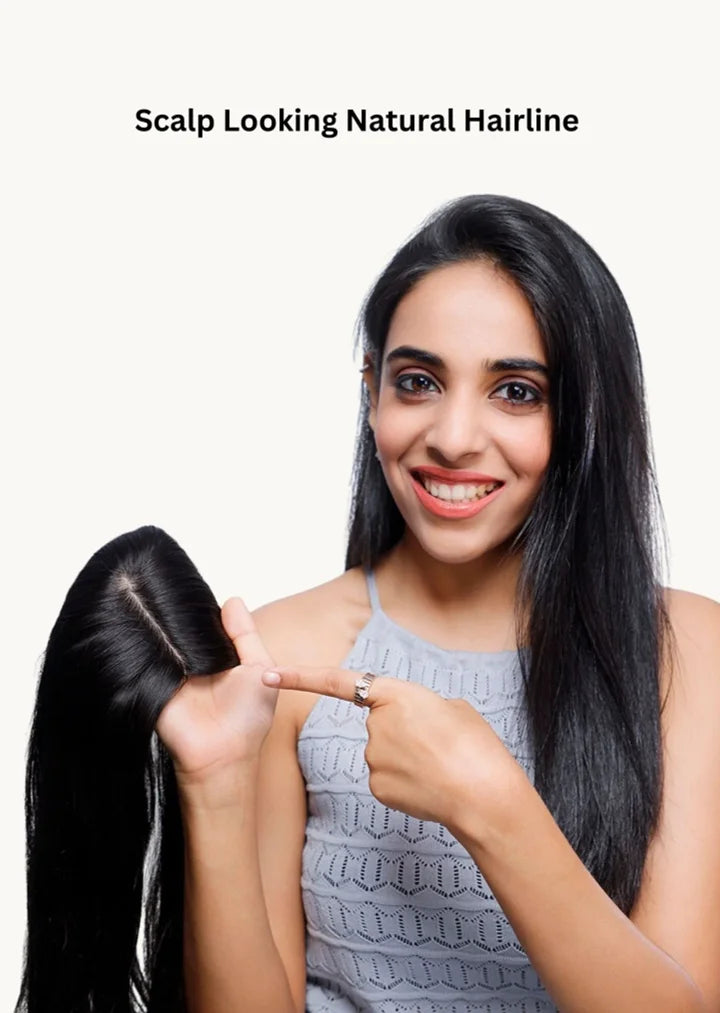 🎉✨Happy New Year! ✨🎉| Mini Scalp Topper 2x3 Silk Base Hair Topper | 100% human hair production