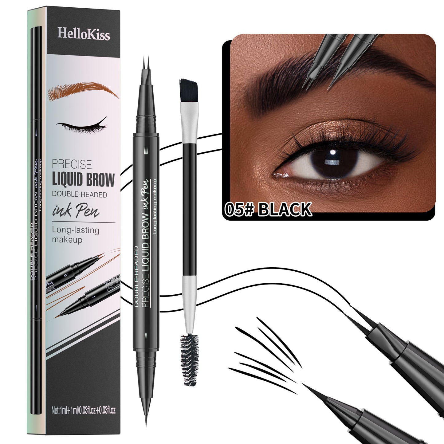 HelloKiss Curved Eyebrow Pen - Microblading Eyebrow Pencil