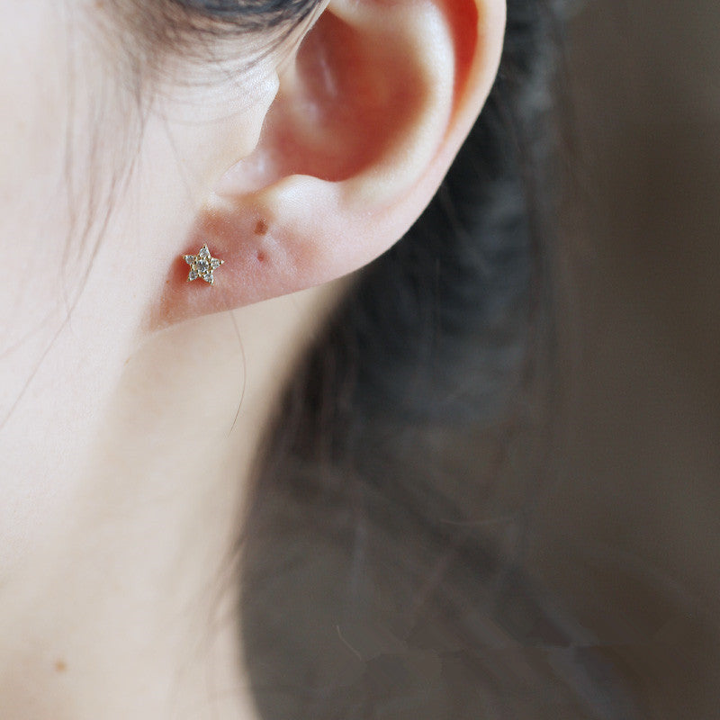 Yohonor Silver Star Moon Earrings
