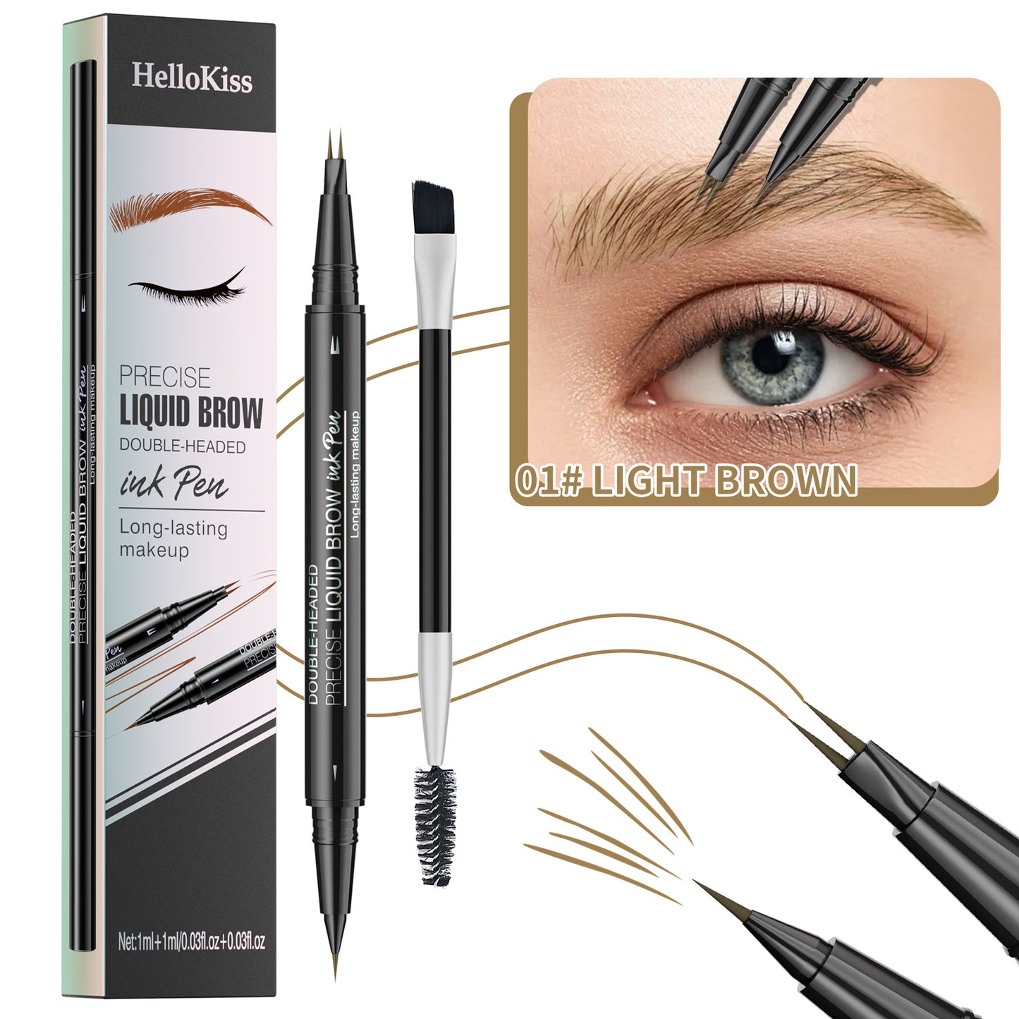 HelloKiss Curved Eyebrow Pen - Microblading Eyebrow Pencil