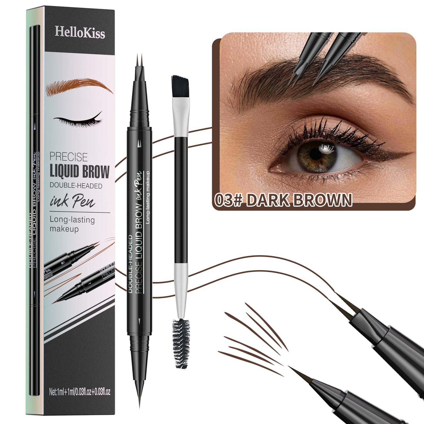 HelloKiss Curved Eyebrow Pen - Microblading Eyebrow Pencil