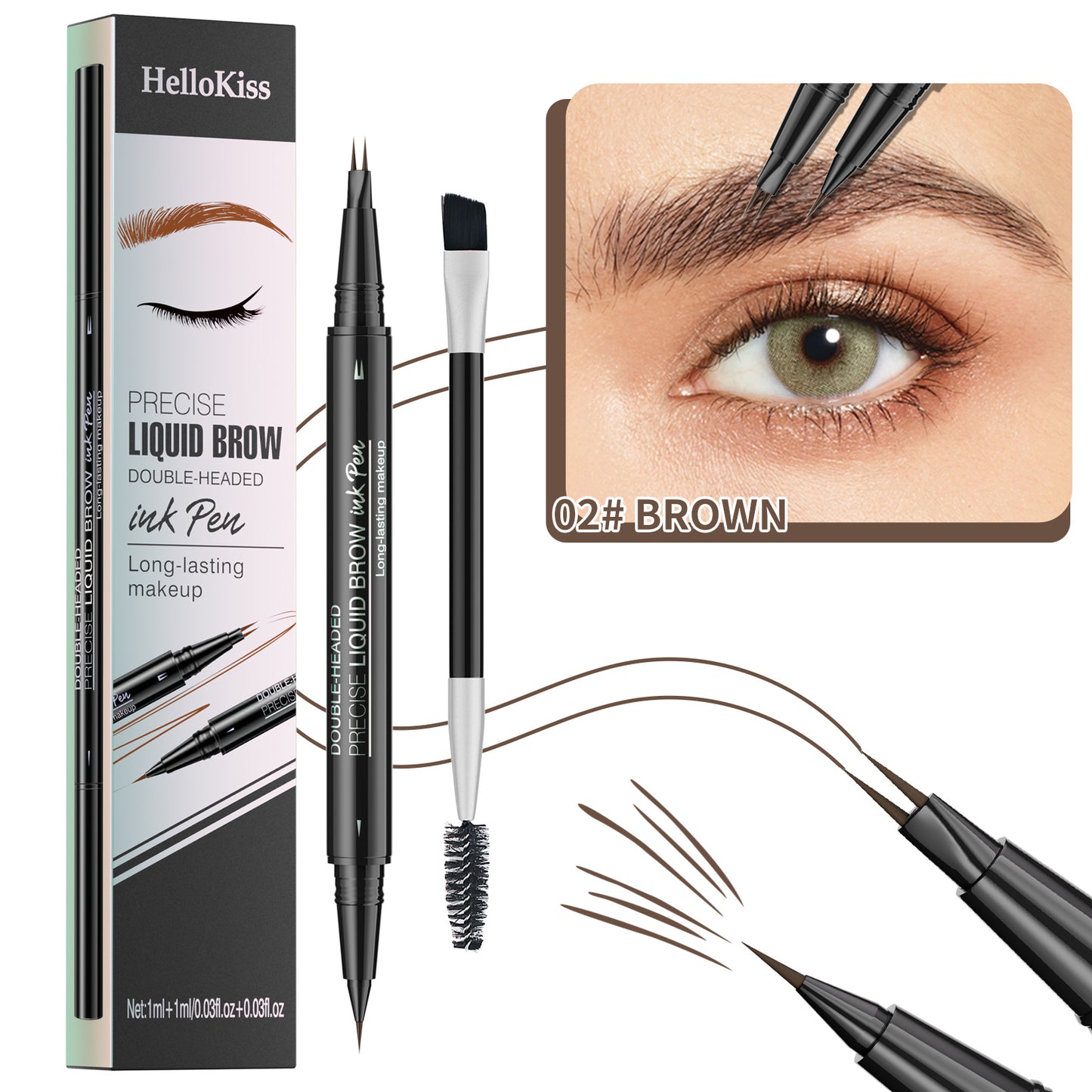 HelloKiss Curved Eyebrow Pen - Microblading Eyebrow Pencil