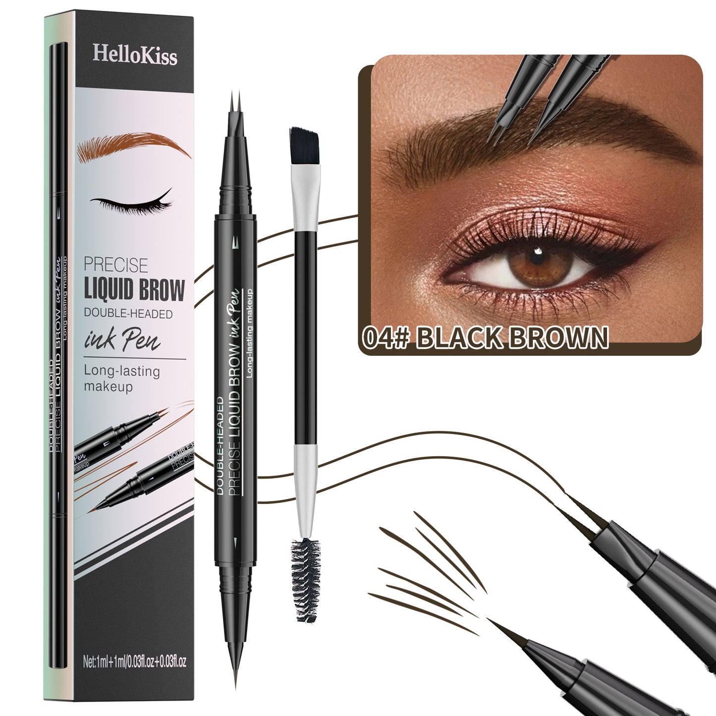 HelloKiss Curved Eyebrow Pen - Microblading Eyebrow Pencil