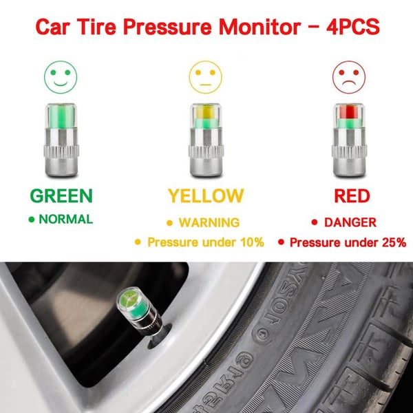 🚗4Pack Car Tire Pressure Monitor Valve Caps🔧