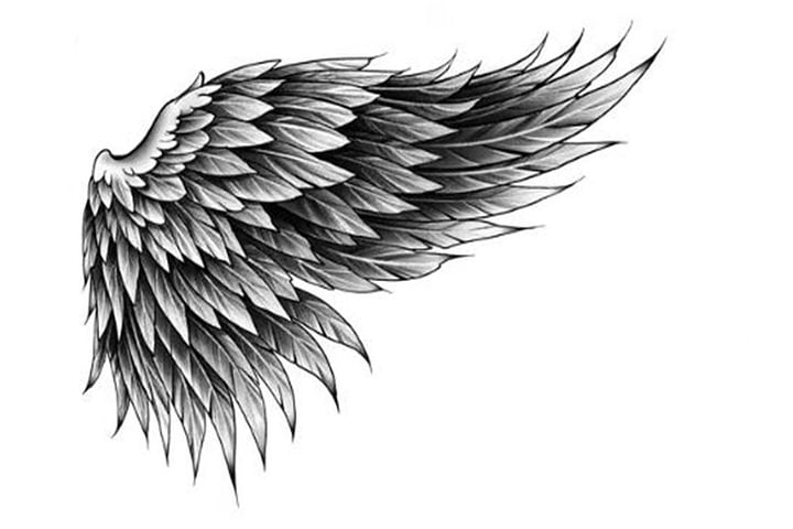Back/Chest Wings Waterproof Temporary Tattoo Sticker Set(2 sheets,left and right wings)