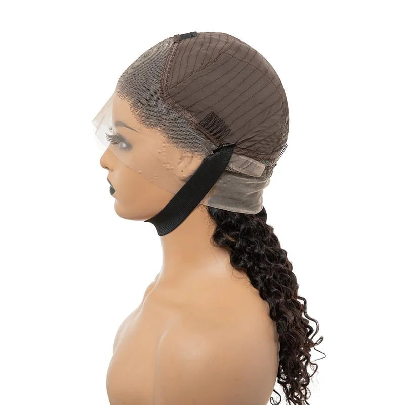 Glueless 360 Lace Wig Water Wave Brazilian Curly Bob Frontal Wigs | Fits All Face Shapes