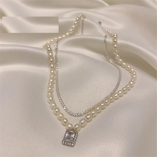 Perla - Natural Pearl Necklace & Pure Silver Chain (Hallmarked)