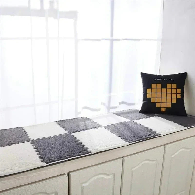 🧩 ComfyMat – Modular Velvet Mats 🛋️✨ Non-Slip, Easy to Clean & Ultra Soft (Pack of 6)!