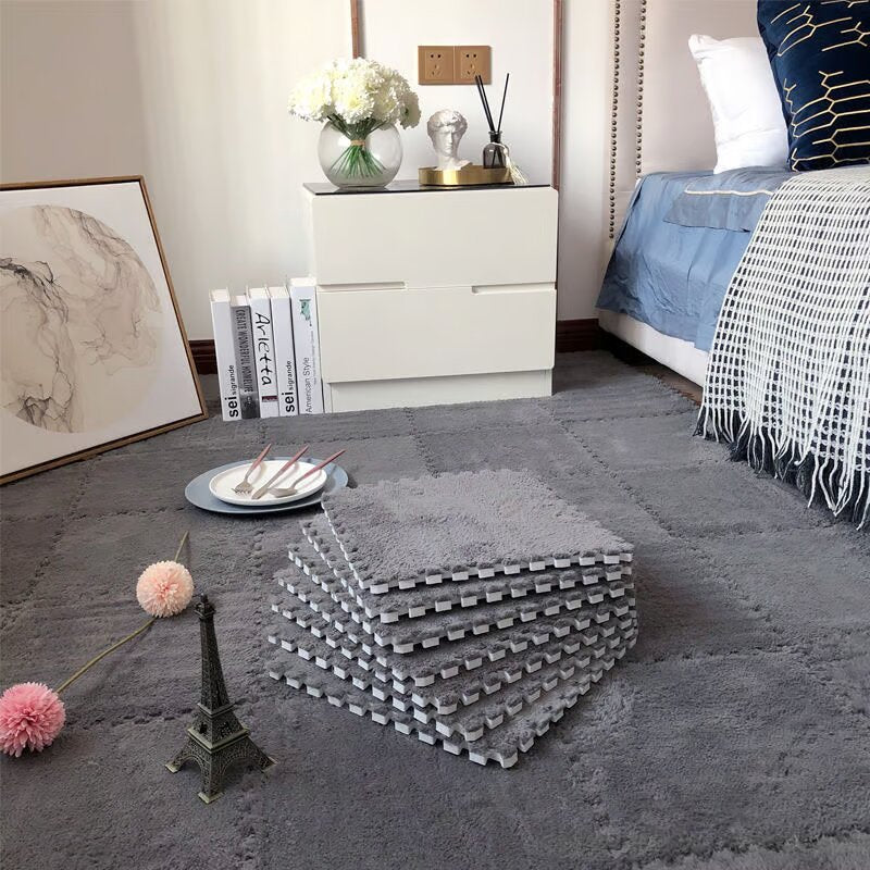 🧩 ComfyMat – Modular Velvet Mats 🛋️✨ Non-Slip, Easy to Clean & Ultra Soft (Pack of 6)!