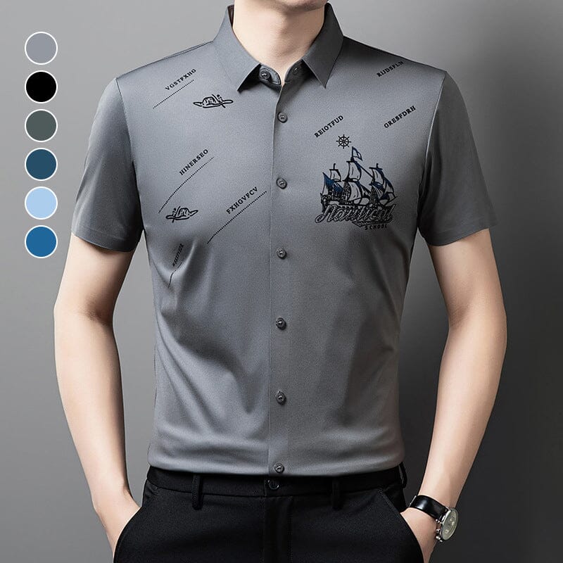 π₯ Men's Short Sleeve Button-Down Shirt π Stylish, Breathable & Perfect for Business or Casual Wear!