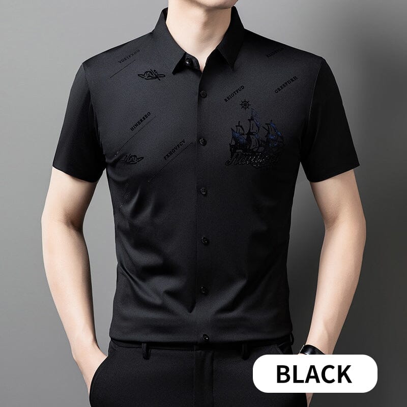 π₯ Men's Short Sleeve Button-Down Shirt π Stylish, Breathable & Perfect for Business or Casual Wear!