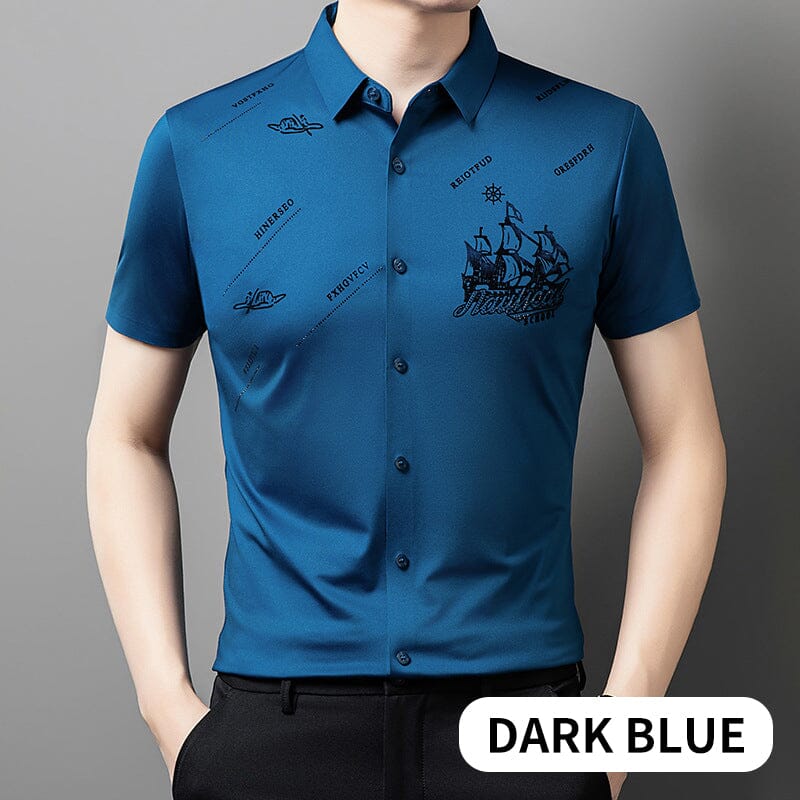 π₯ Men's Short Sleeve Button-Down Shirt π Stylish, Breathable & Perfect for Business or Casual Wear!