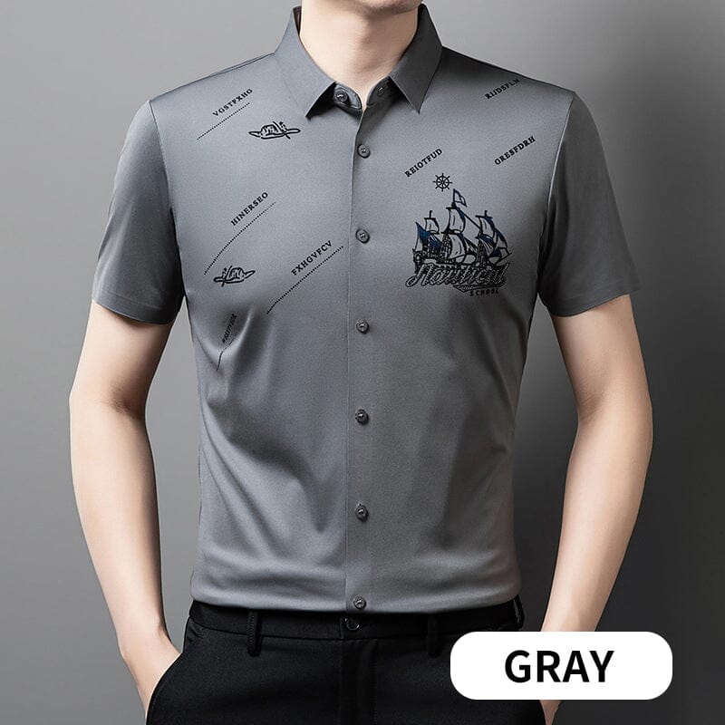 π₯ Men's Short Sleeve Button-Down Shirt π Stylish, Breathable & Perfect for Business or Casual Wear!