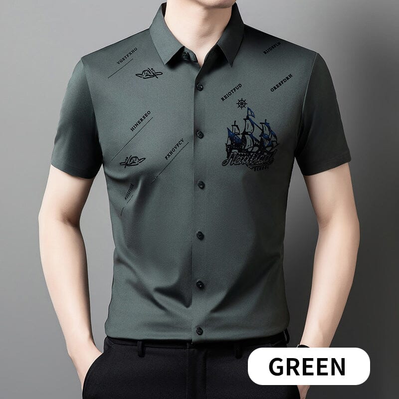 π₯ Men's Short Sleeve Button-Down Shirt π Stylish, Breathable & Perfect for Business or Casual Wear!