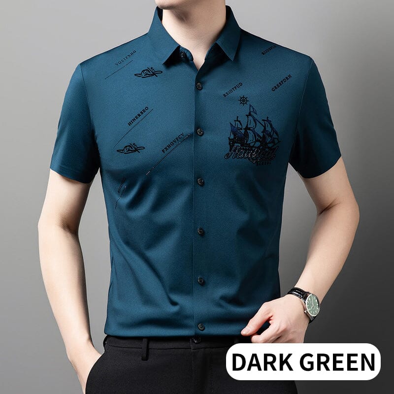 π₯ Men's Short Sleeve Button-Down Shirt π Stylish, Breathable & Perfect for Business or Casual Wear!