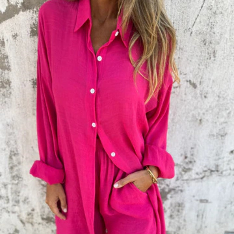 Women's casual shirt + shorts two-piece gift