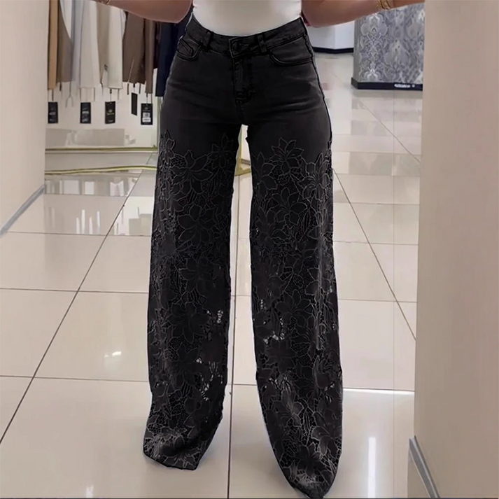 ⏳Time-Limited Special⏰ Fashion Lace Patchwork Denim Jeans 👖✨💃