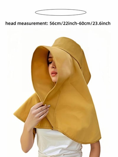 👒 Full Face Sun Protection Hat 🌞 Wide Brim with Shawl for 360° UV Coverage & Style! 🧣✨