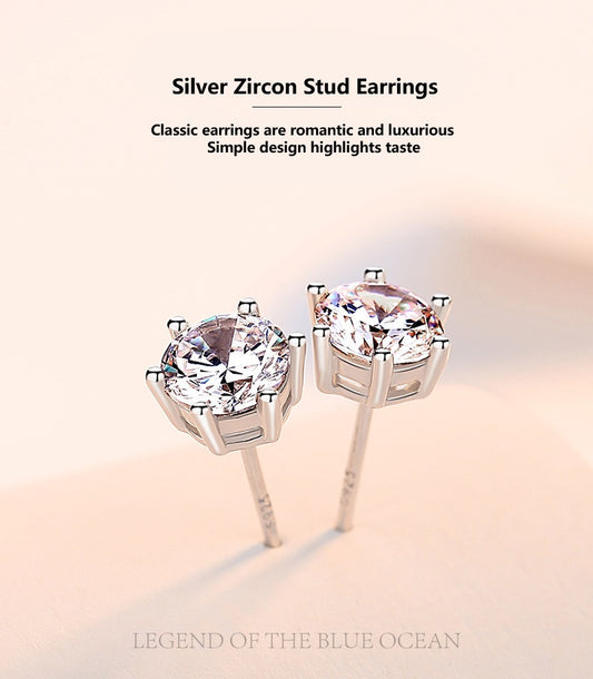 【💫Season of Renewal】Silver Zircon Stud Earrings