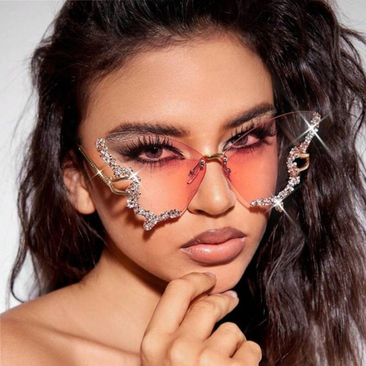 🦋✨ Glam Fly Crystal Butterfly Wing Sunglasses 😎💎 | Sparkle in Style with a Magical Touch! 🌈🕶️