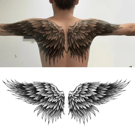Back/Chest Wings Waterproof Temporary Tattoo Sticker Set（2 sheets，left and right wings）