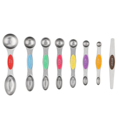 🥄 Stainless Steel Magnetic Measuring Spoons Set 🧲✨ Precise, Neat & Easy to Store!