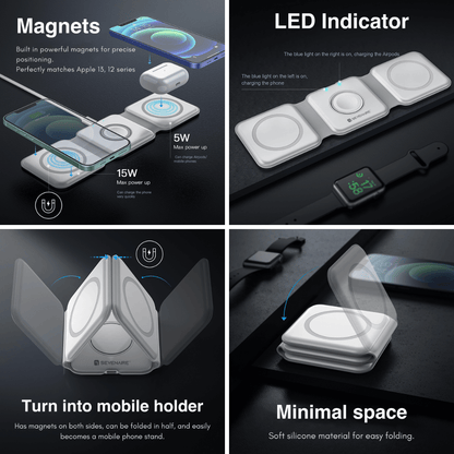 MagCharge 3-in-1 Foldable Wireless Charger