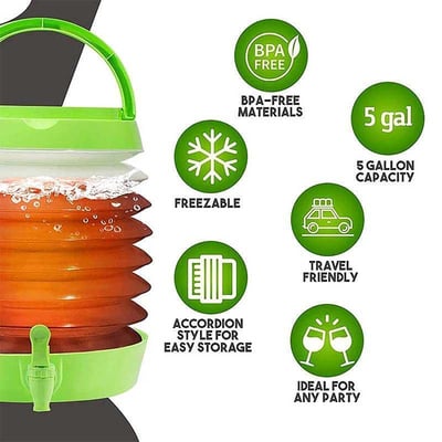 💧 Collapsible Water Container with Spigot 🚰 Foldable, Portable & Leak-Proof for Outdoor Adventures! 🏕️✨