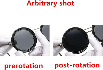 🕶️ Adjustable ND Sunglasses 1-9️⃣ | Round Polarized Lenses with Tint Filter 🌈