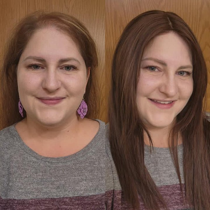 Adjustable length wig pieces - cover bald or gray hair