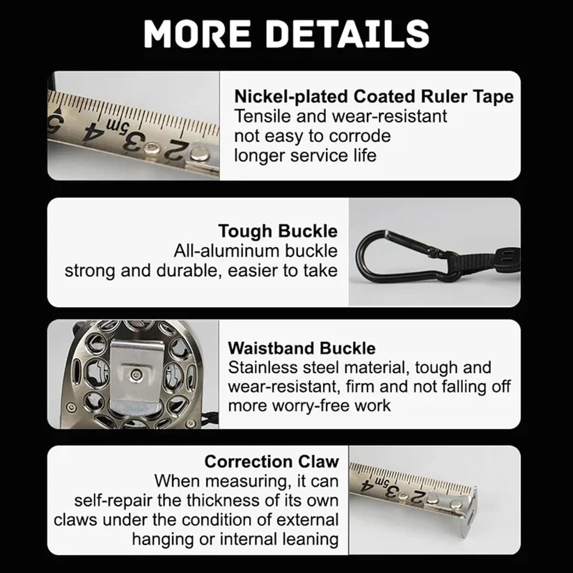 📏✨ 5m Corrosion-Resistant Stainless Steel Telescopic Metric Ruler – Precision in Every Measure! 🔧