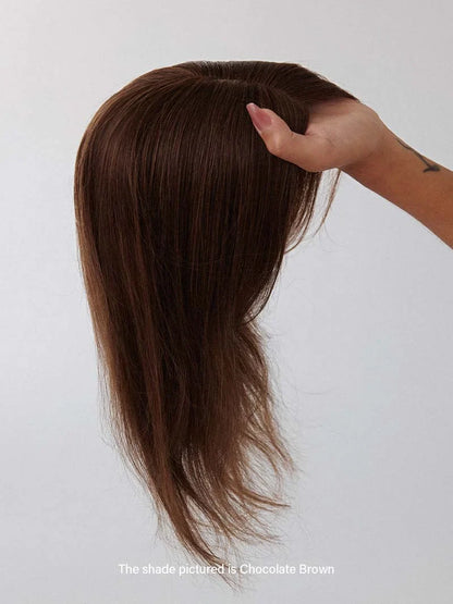 Mini Scalp Topper – Adjustable length 100% human hair wig piece-Cover bald or gray hair