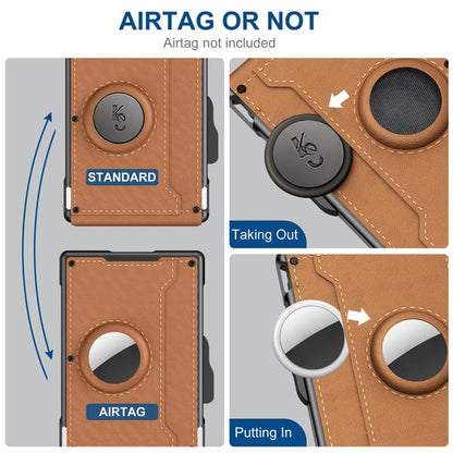 🔥Wallet for Men - with Pop Up Aluminum Case Money Clip Slim Leather Slots Credit Card Holder RFID Blocking Bifold Minimalist Wallet