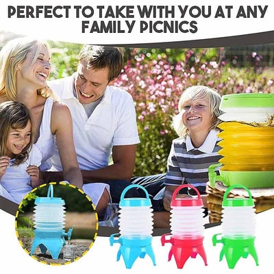 💧 Collapsible Water Container with Spigot 🚰 Foldable, Portable & Leak-Proof for Outdoor Adventures! 🏕️✨
