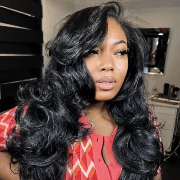 Layered Cut Style Loose Wavy Curls