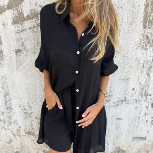 Women's casual shirt + shorts two-piece gift